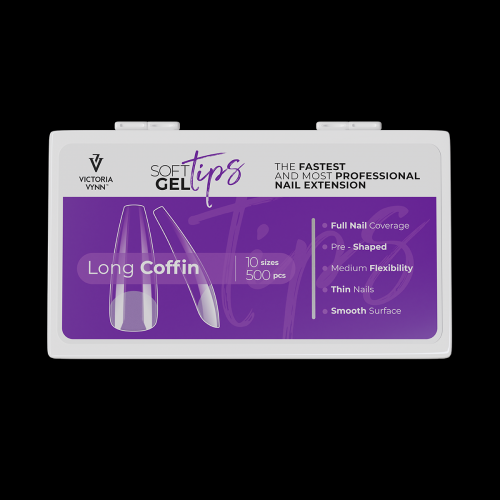 SOFT GEL TIPS Long Coffin