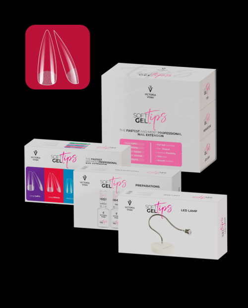 SOFT GEL TIPS Long Stiletto štartovacia sada