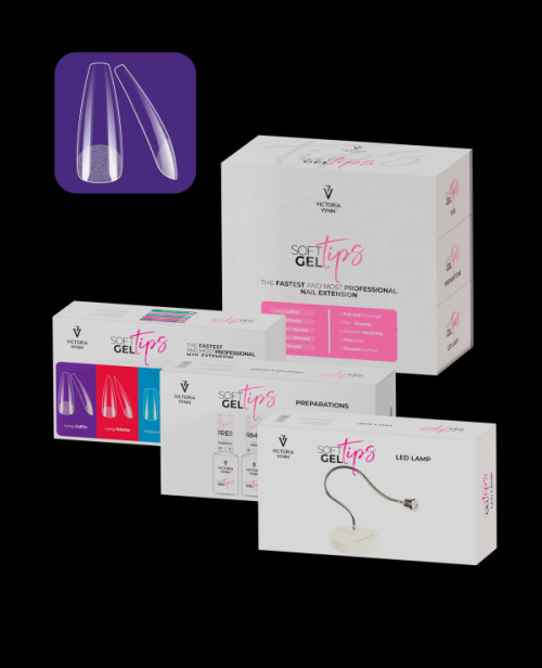 SOFT GEL TIPS Long Coffin štartovacia sada
